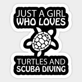 Girl Turtle scuba diving Sticker